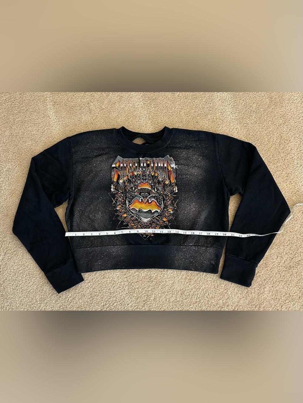 Affliction Black Graphic Crewneck Sweatshirt